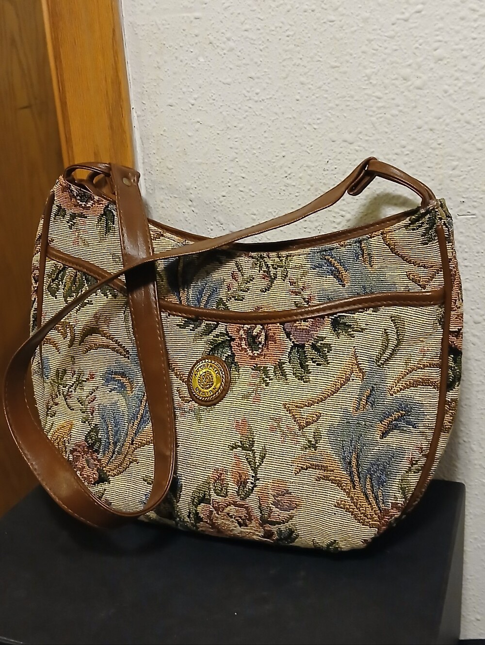 Vintage Mitzi Floral Tapestry Shoulder Bag Boho Hobo Purse Cottagecore